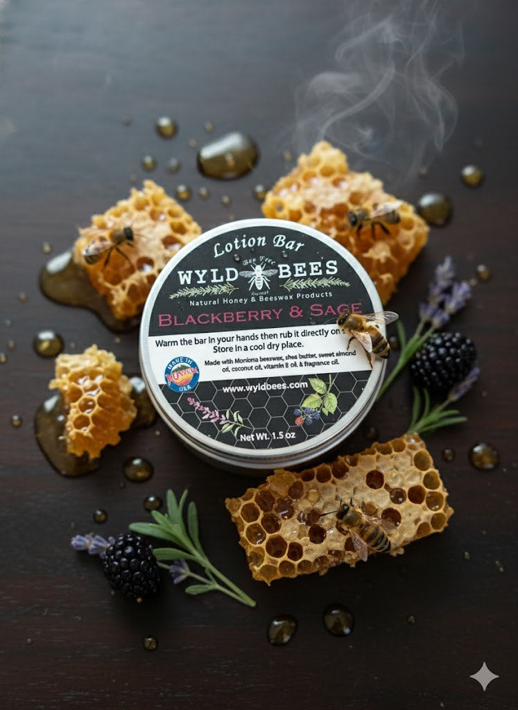Wyld Bees - Blackberry and Sage Lotion Bar (2 oz)