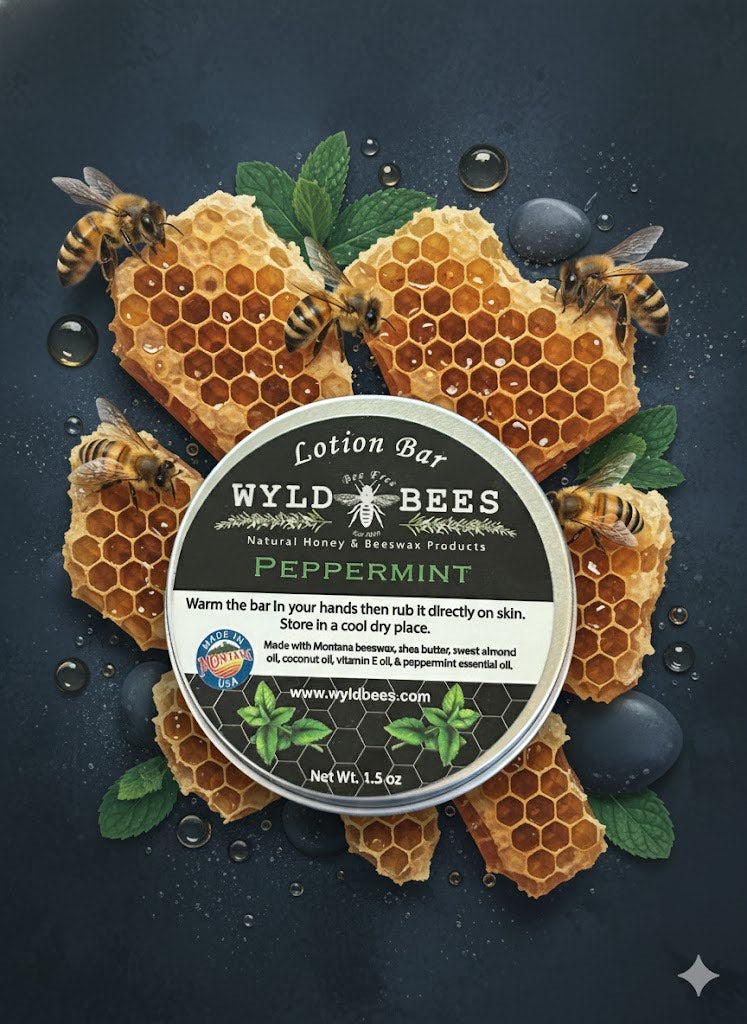 Wyld Bees - Peppermint Lotion Bar (2 oz)
